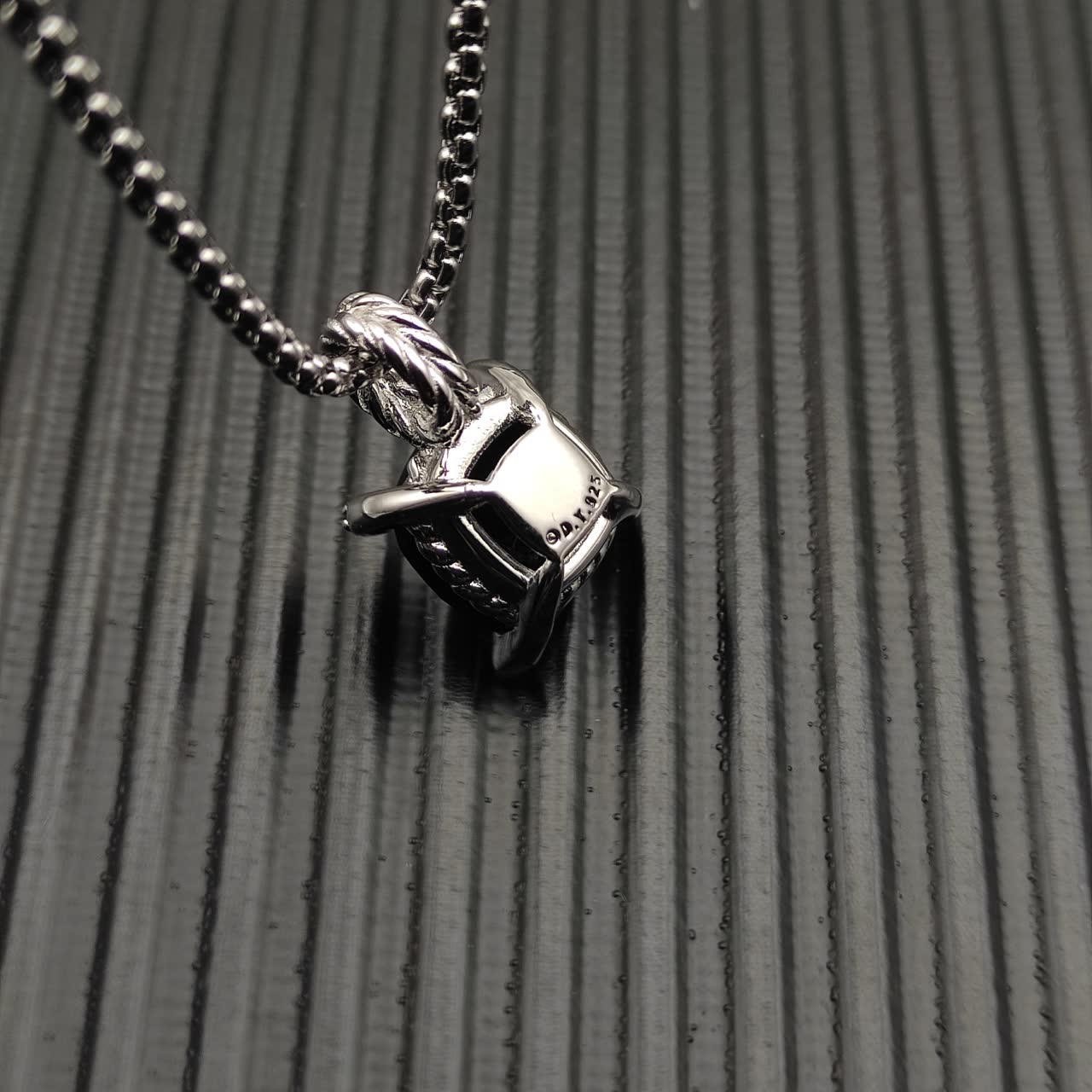 David Yurman Black Onyx and Diamond Chain Necklace